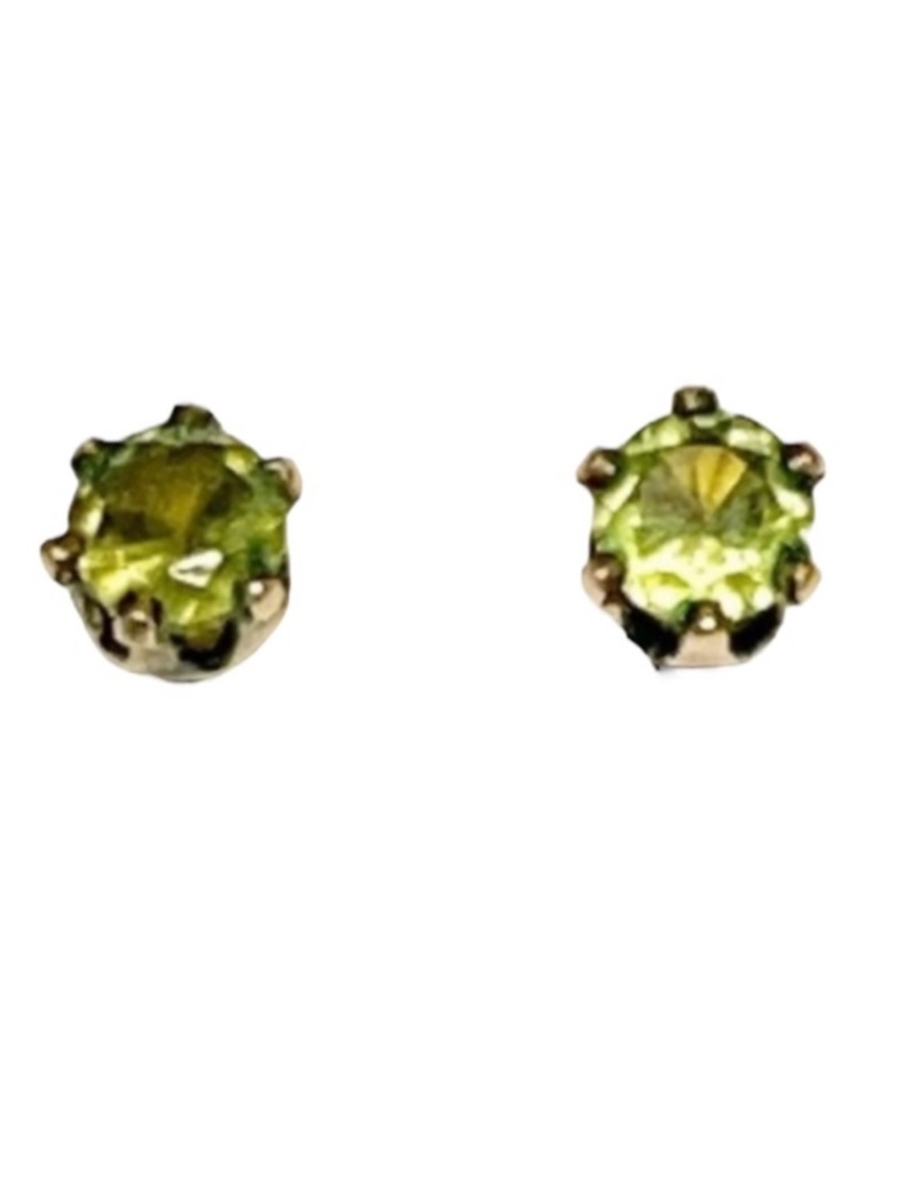 Vintage gold filled green stone stud earrings
